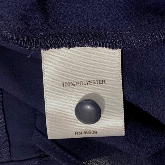 Gibson Latimer Womens Semi Sheer Top L Navy Blue Career Business Office Layering - Picture 6 of 9